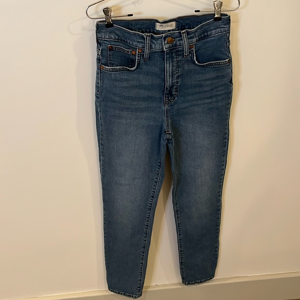 Madewell perfect vintage crop jean classic blue denim sz 28